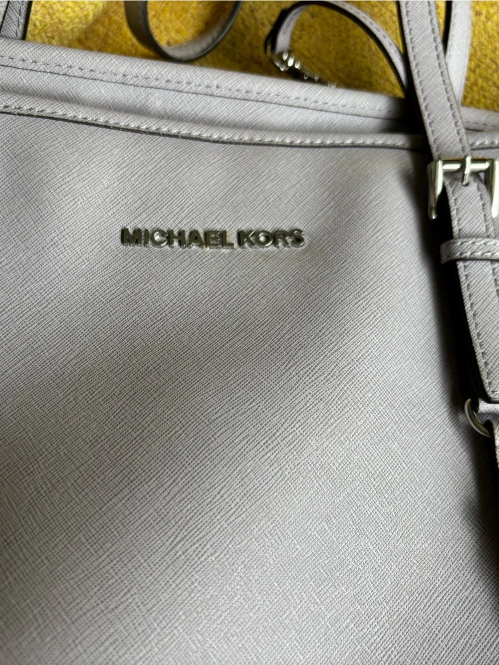 MICHAEL Michael Kors Gray/light purple Logo Tote Bag